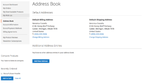 Magneto 2 Account Dashboard Address Book